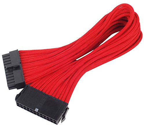 SilverStone SST-PP07-MBR - 30cm Motherboard 24pin to 24pin Sleeved Extention Cable, red