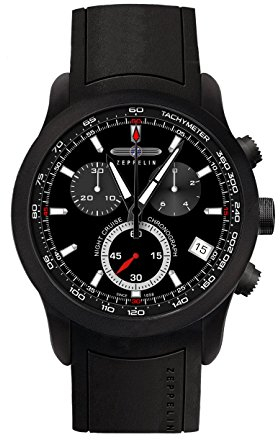 Zeppelin Herren Chronograph Quarz Uhr mit Kautschuk Armband 72902