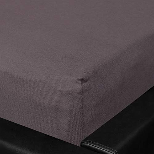 G BETTWARENSHOP Jersey Spannbettlaken Multi-Stretch Graphit, 120x200-130x220 cm