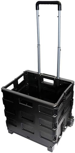 Voche Pack n Go Large Folding Shopping Trolley 35kg Boot Storage Cart- Black
