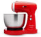 SOGO SS-14506 Küchenmaschine, Mixer und Mixer 3-in-1 mit Drehschüssel, Stäbchen und Haken zum Kneten aus Edelstahl, 5 Geschwindigkeiten, 3,2 Liter (rot)