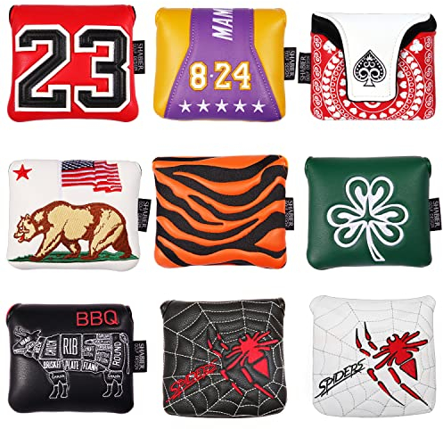 Shabier - Coprimazza per mazza da golf, grande, 23, colore rosso, per mazze da golf putter