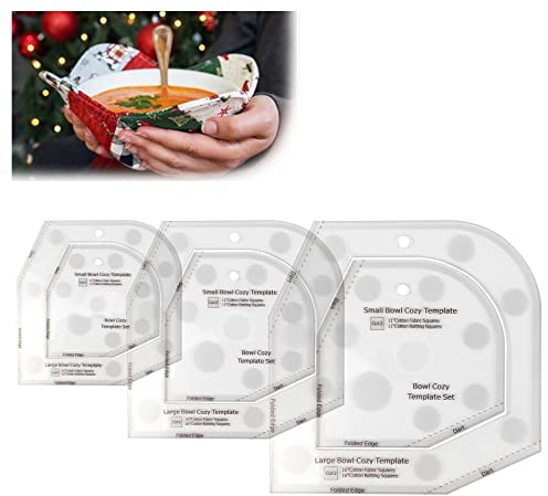 LUXTE Bowl Cozy Template Set, DIY Craft Stencil, Clear Acrylic Bowl Wrap, Sewing Pattern (8inch)