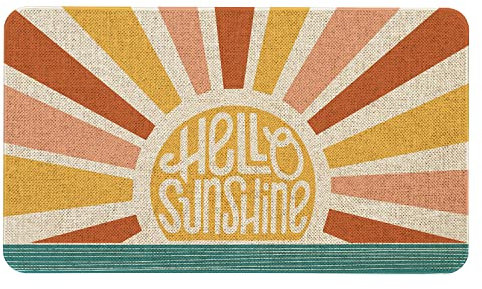Roszwtit Summer Door Mat 30 X 17 Inch Hello Sunshine Doormat Indoor Outdoor Entrance Floor Mat Non Slip Spring Summer Decor Rubber Welcome Mats