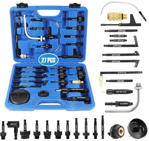 27 Pezzi Adattatore Riempimento Cambio Automatico, PARAOUTIL ATF Adattatore Riempimento, Adattatore del Fluido di Trasmissione Automatica Compatibile con Ford, con BMW, con VW, con Audi ecc.