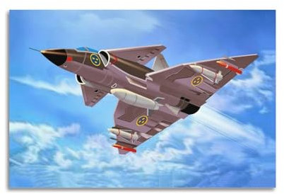 JLTC Militär-Poster Saab-37, Mehrzweck-Kampfflugzeug, dekoratives Gemälde, Leinwand-Wandposter und Kunstdruck, modernes Familienschlafzimmer-Dekor-Poster, 30 x 45 cm