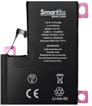 Smartex® Black Label Akku Batterie kompatibel mit iPhone 14 Pro MAX - 4352 mAh | 2 Jahre Garantie