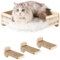 COOLEX Cat Wall Shelves with 3 Steps Scratch Post, Climbing Shelf and Hammock for Indoor Cats (Wood)