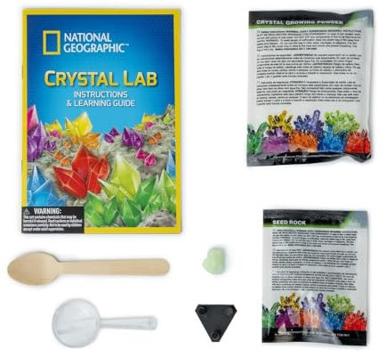 Giochi Preziosi National Geographic - Laboratorio de Cristales National Geographic, CREA un Cristal de fluorita Que se Ilumina en la Oscuridad en Solo 3 días, Incluye Libro Educativo, a Partir de 6