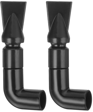 QUARKZMAN 2stk Aquarium Düse 360°Frei Drehbar Plastik Aquarium Pumpe Düse 15mm/0.59 AD Flach Wasser Auslass Rücklauf Rohr Anschluss für Aquarien Becken(Schwarz)