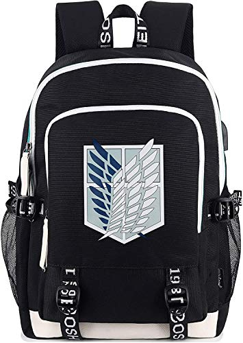 Roffatide Anime Rucksack College-Tasche Laptop-Rucksack mit USB-Ladeanschluss und Kopfhöreranschluss