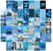 50-teiliges Wandcollage-Set, ästhetisches Bild, Wandcollage, Album-Cover, Retro, 80er-Jahre, ästhetische Poster, einzigartige Indie-Raumdekoration, Wand-Collage-Set, Pink für Raumdekoration (blau)