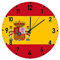 Higoss Reloj de pared con bandera de España, reloj redondo de 10 pulgadas, reloj silencioso que no hace tictac, funciona con pilas, reloj de pared de PVC preciso para decoración de casa de campo y