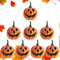 Hillylolly Mini Kürbisse Deko, Kleine Plastik Kürbisse mit Gesicht, Mini Kürbis Deko Essbar Kunststoff, Halloween Esstischen, Herbst Dekoration，für Thanksgiving Party (8, Orange, S)