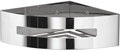 Gedy Poseidon Portaoggetti Doccia Angolare in Acciaio Inox AISI 304 Lucido | Cestino in acciaio inox AISI 304. Supporto cestini in Cromall. Placca a muro in Nylon.