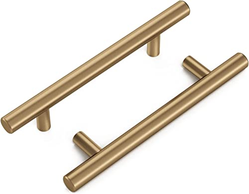 goldenwarm 15 Stück Schrankgriffe Möbelgriffe Champagner Gold 128mm Griffe für Küchenschränke Schrankgriffe Edelstahl Möbelgriffe Vintage Türgriffe Küche Schubladen Griffe