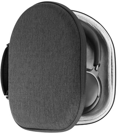 Geekria Shield Headphones Case Compatible with Bose QC 45/35II Gaming/25, Replacement Hard Shell Travel Carrying Bag with Cable Storage (Dark Grey)