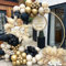 Ballon Girlande Gold Schwarz, 116 Stück Luftballon Girlande Geburtstag Schwarz Metallic Gold und Sand Weiß Luftballons Party Deko für Geburtstag Babyparty Hochzeit Engagement Graduation Dekorationen