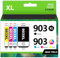Glliter 903XL Multipack für HP 903 Druckerpatronen für HP 903 XL Kompatibel mit HP Officejet 6950 Druckerpatronen für HP Officejet Pro 6970 Patronen (‎‎‎‎‎‎‎Schwarz Cyan Magenta Gelb, 4er-Pack)