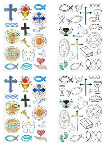 Oblique Unique 68 Sticker Aufkleber für Taufe Kommunion Konfirmation Deko Scrapbooking Basteln