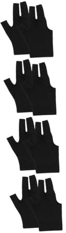 YARNOW 4 Paare Drei-Finger-Handschuhe Yoyo-Handschuh bequeme Billardhandschuhe Pool-Queue elastische Queue-Handschuhe Billard-Queue-Handschuhe Fingerlos Verein Spielzubehör Stichwort