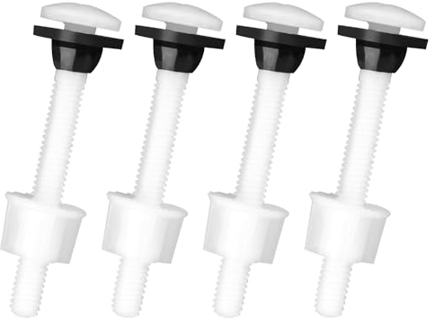 Tabanzhe 4 Pcs Plastic Toilet Tank Fixing Kits,Durable Toilet Close Coupling Toilet Cistern Bolts,Bathroom Toilet Repair Kits for Toilet Cistern to Pan Connecting
