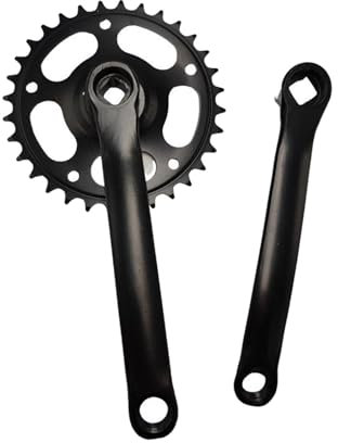 Aymzbd Mountainbike Kurbelarm Set, Fahrrad Kurbelgarnitur, Kettenblatt, 165 Mm, 32 Zähne, Kettenblatt mit Vierkantkegel, Single Speed, für Reparaturen Im Fre, Schwarz