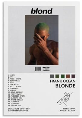 Piesa Frank Ocean Poster, Blond, Albumcover, Poster für Schlafzimmer, ästhetische Leinwandkunst, Wanddekoration, 30 x 45 cm, ungerahmt, 3 Stück