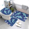 3-Teiliges Badteppich-Set Delphin-Druck Waschbar Kontur Badteppich Langlebige Wc-Deckelabdeckung Wasserabsorbierend Badezimmer Teppiche Set 3 Stück