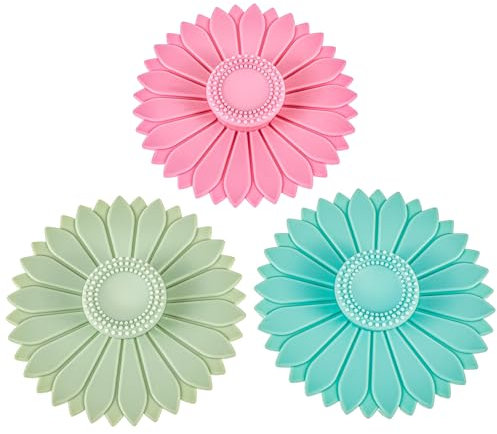 3Sets Sunflower Silicone Cup Covers, Silicone Mug Covers Sealing Mug Lids Covers with Strong Suction, Flexible Cup Lids Mug Toppers for Coffee Tea Pots Drink from Dust Bugs Spill Outdoor