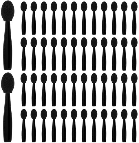 Lot de 50 applicateurs de fard à paupières jetables, applicateurs d'ombres à paupières, mini pinceaux de fard à paupières, pinceaux de maquillage polyvalents avec embout éponge pour femmes et filles