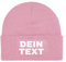NIMAMA Unisex Erwachsenen Mütze Beanie Bedrucken Lassen - Mit Wunschtext personalisiert - Individuell als Geschenk für Herren und Damen selbst gestalten - Rosa