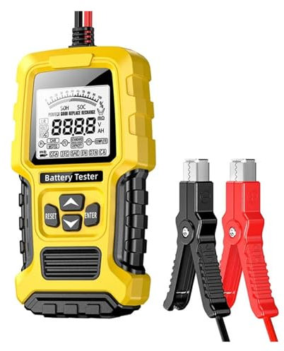 MZZYG Battery Tester 12V 24V Car Battery Tester LCD Battery Analyzer Test Tool Scanner Diagnostic Digital Analyzer Tester For Car Truck Motorcycle(Yellow)