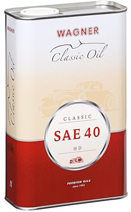 WAGNER Einbereichs-Motoröl Classic SAE 40 HD - API SH/CF-4, Motorenöl Hochlegiert & Mineralisch | Oldtimer, Motorrad & Nutzfahrzeuge mit 2-/4-Takt Benzin-&Dieselmotoren, 1 Liter Motoröle für Autos