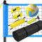 Patiassy Volleyballnetz Garten Outdoor Mobiles Set Mit Stangen, Höhenverstellbar Volleyball Netz, PU Volleyball, Handpume, Grenzlinie, Tragetasche für Rasen Standardgröße 9,5m* 1m (Blau)