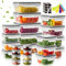 TOSUTO Lot de 24 Boîtes de Conservation Alimentaire,Boite Hermetique Alimentaire avec Couvercles,Sans BPA,Matériau PP,Boîte Repas pour le Micro-Ondes,le Congélateur et le Lave-Vaisselle
