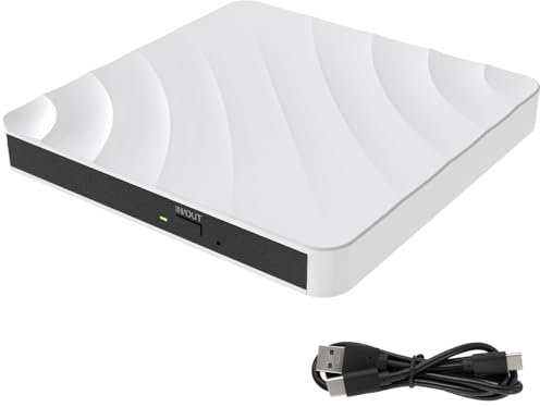 QDSYLQ Externes DVD CD Laufwerk USB: DVD Brenner Extern CD Laufwerk für Laptop PC, Externe Optische Laufwerke +/-RW ROM, Externer CD/DVD Brenner und Player für Windows 11/10/8/7/XP/Vista Linux MacOS