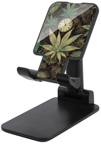 QSMGHKD Tragbare Handyhalterung, Retro-Pflanzenmuster, faltbarer Telefonständer für den Schreibtisch, winkelhöhenverstellbare Handyhalterung, Dock für alle Handys, iPhone, iPad, Tablet 10,2 - 25,4 cm