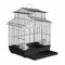 NAIZY Vogelkäfig Groß 46x36x62 cm Vogelvoliere Außen&Innen Metall Papageienkäfig mit Ausziehbares Tablett & 2 Holzstangen & 2 Futternapf, Wellensittich Käfig Voliere Birdcage, Typ 3001