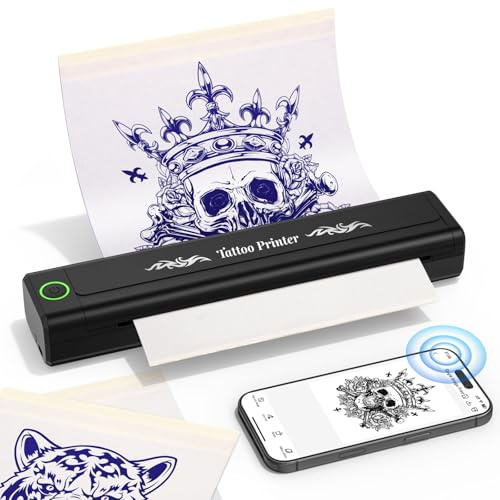 YOHOOLYO Stampante Stencil Tattoo con 10 Fogli di Carta per Tatuaggi