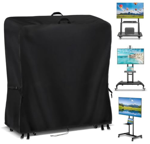 Outdoor TV Covers Weatherproof, 50 Inch Smart TV Paravent Exterieur | 127×50.8×139.7cm Outdoor TV Cover for Mobile TV Cart & Floor Support Frame, Closed Waterproof - Keep Components Dry