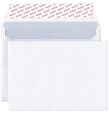ELCO 48583 Documento Box mit 250 Briefumschlägen/Versandtaschen, Haftklebeverschluss, B5, 120g, weiss Kraft, Fenster: nein, b5 (250x176mm) für papierformat a5/c5 mit umlaufender 20mm seitenfalte
