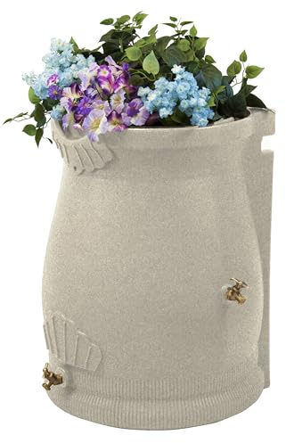 Good Ideas RWUrn50-SAN Rain Wizard Rain Barrel Urn, 50 Gallon, Sandstone
