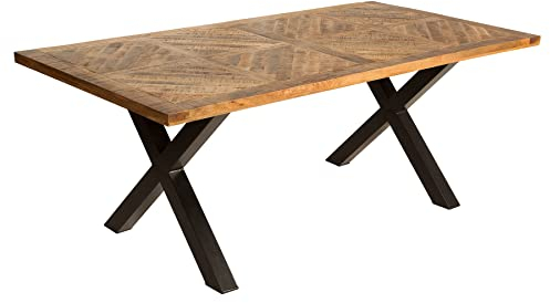invicta INTERIOR Massiver Esstisch Infinity Home 200cm Natur Mangoholz Industrial Design Holztisch Massivholz Konferenztisch