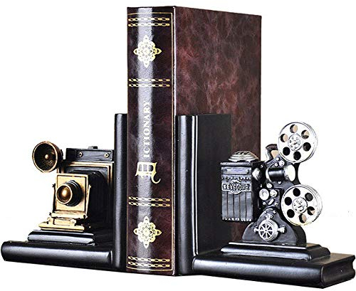 E-isata Buchstützen Filmprojektor der Kamera Lesezeichen Schwer Vintage Lagerung Hüfte Büro Studie für CDs DVDs Reisen Exploration Geschenke Dekoration Veranstalter
