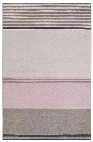 Esprit Home, Moderner Kurzflor Teppich - Läufer aus Baumwolle für Wohnzimmer, Flur, Schlafzimmer, Fresh Love, Camps Bay (80 x 150 cm, beige braun rosa)