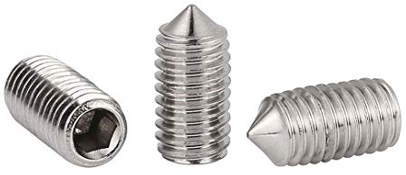 BOZONLI Madenschraube Kegelspitze Inbusschraube Sortiment Edelstahl Cup Punkt Hex Maschinenschraube M12*25mm,3 stk