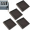 Fengshengli Furniture Caster Cup 4pcs Floor Grip Chair Protective Anti-sliding Non Slip Leg 3 Inch Home Square Rubber Scratch Proof Accessories Table(Brown)