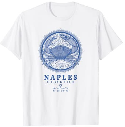 JCombs: Naples, FL, Stone Crab on Wind Rose T-Shirt