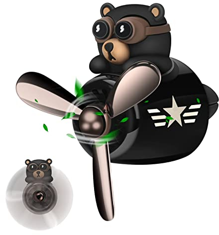 Dreafly Cartoon Bär Pilot Lufterfrischer, Aromatherapie-Diffusor für Auto Lüftung, Ornament